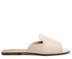 Rasteira Rosa Claro Croco Flat