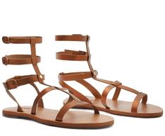 Sandália Rasteira Gladiadora Cobre Multi Tiras